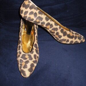 Vintage Anne Klein Leopard Heels Size 7.5 New Without Box!